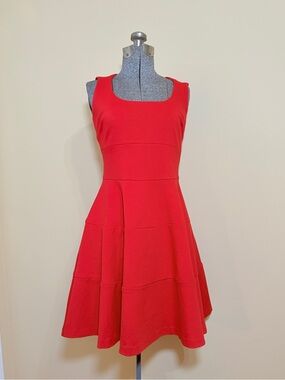 Banana Republic Crimson Sleeveless Fit and Flare Dress